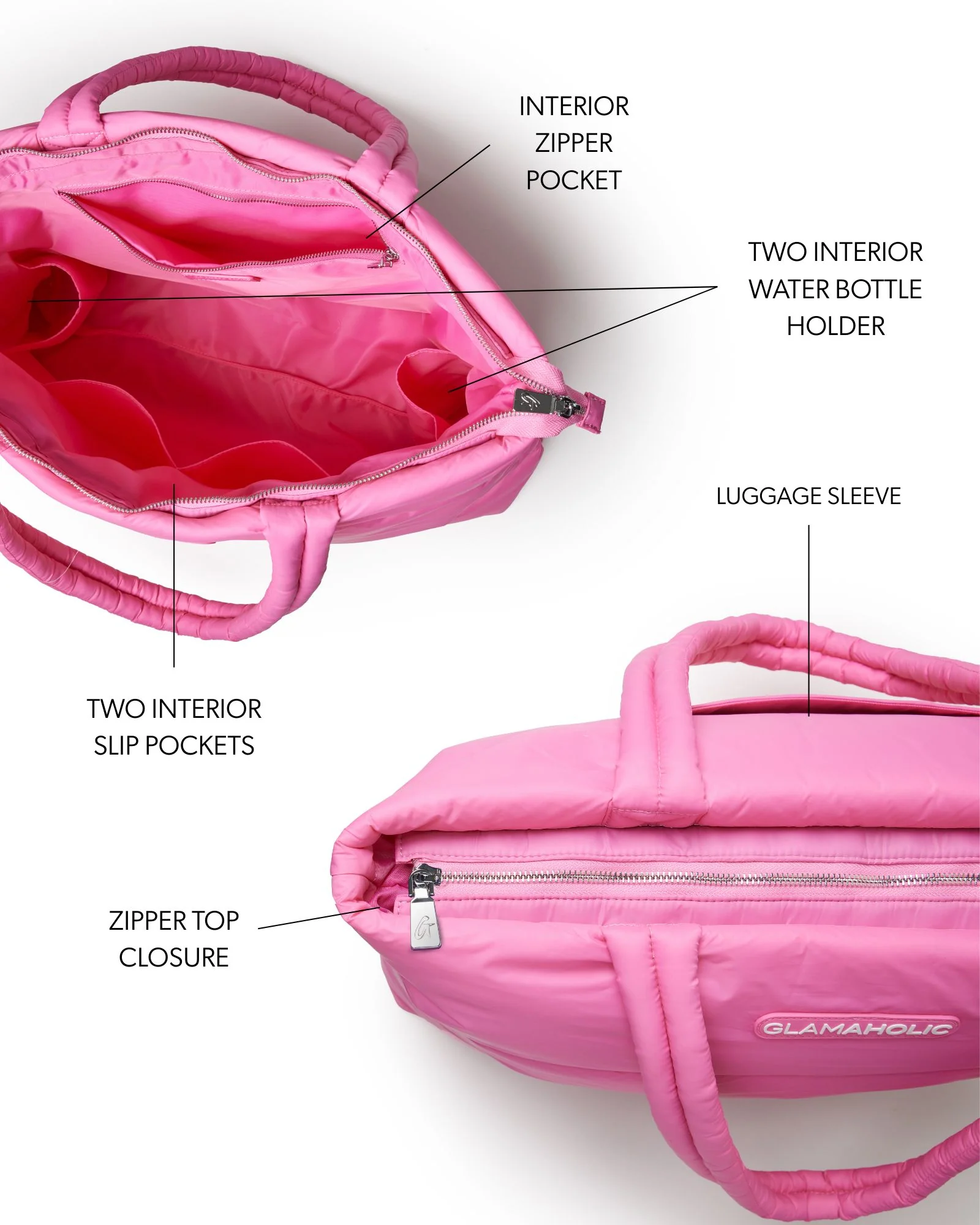ATHLETIC NYLON TOTE - HOT PINK - Image 10