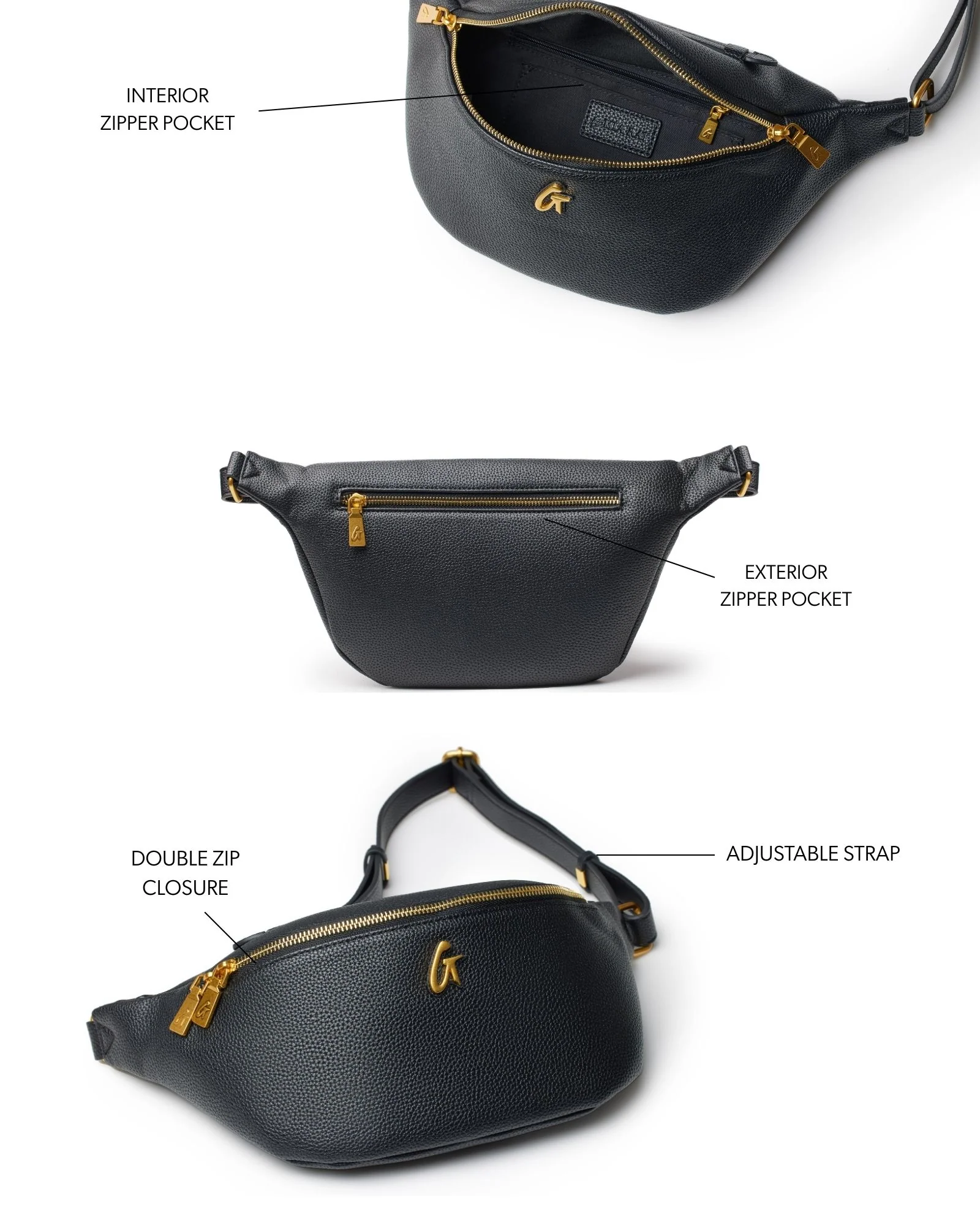 MINI PEBBLE FANNY PACK - BLACK - Image 8