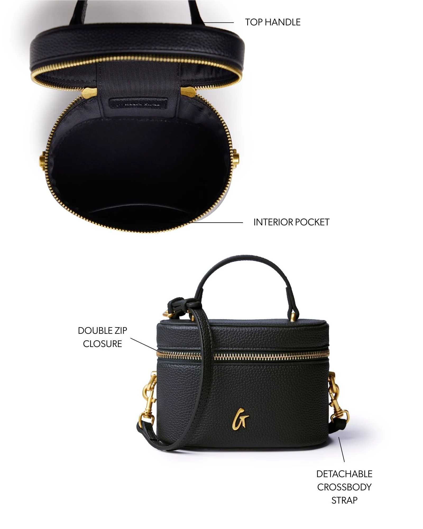 MINI PEBBLE VANITY BAG - BLACK - Image 8