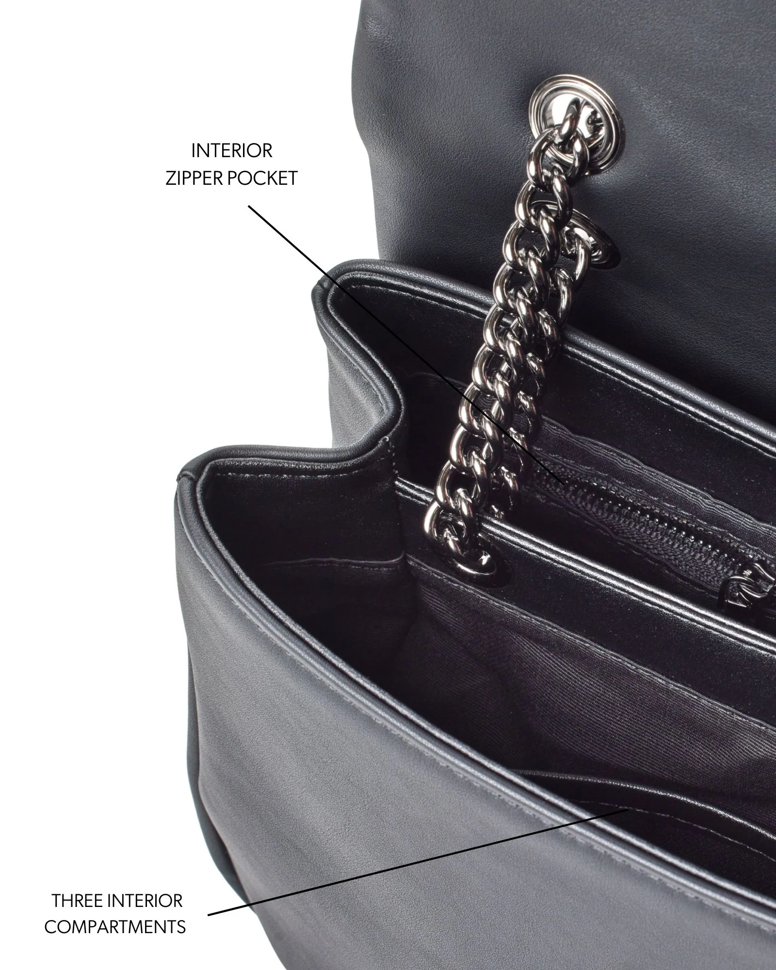 MEDIUM STANDARD FLAP BAG - BLACK - Image 4