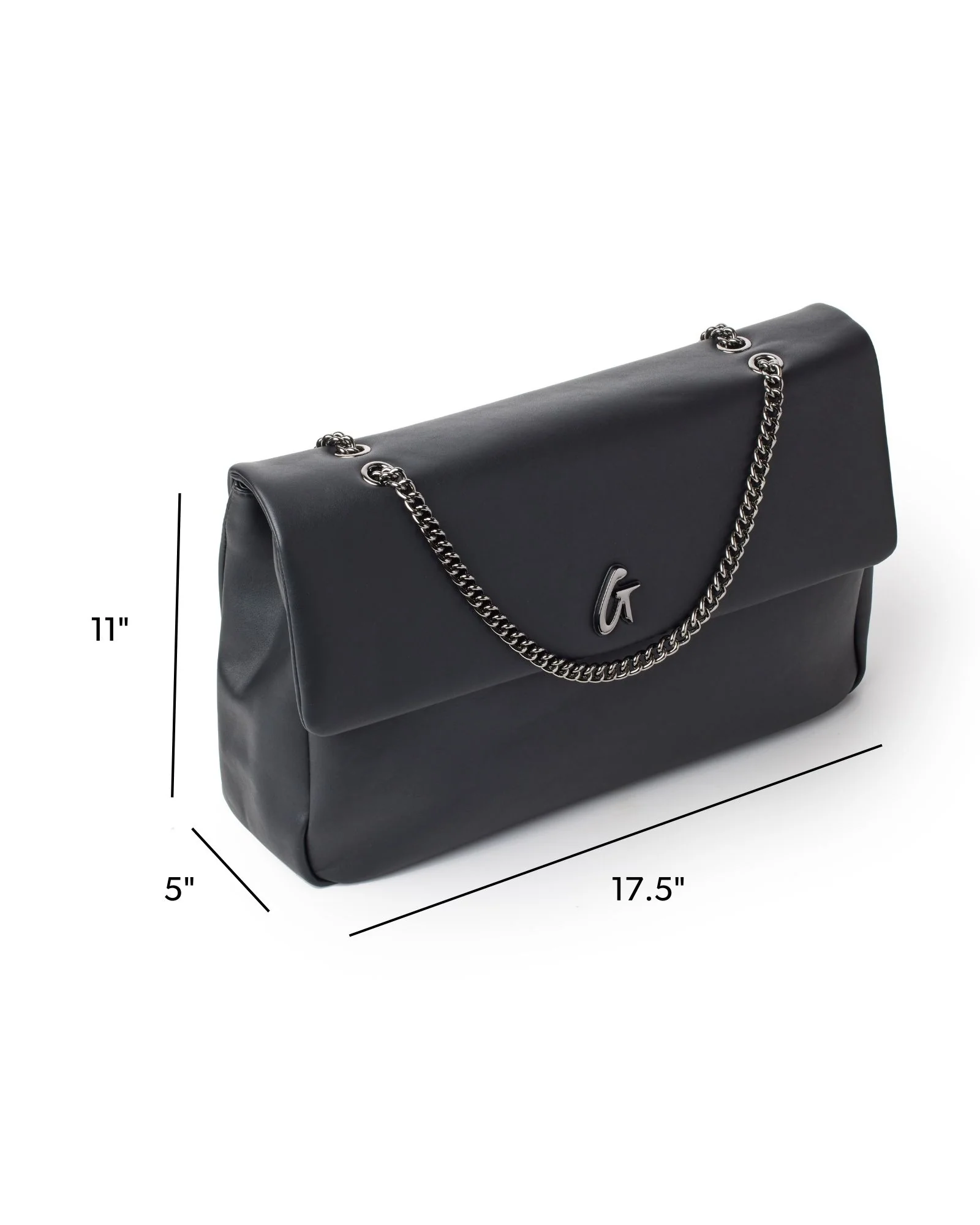 XL STANDARD FLAP BAG - BLACK - Image 5