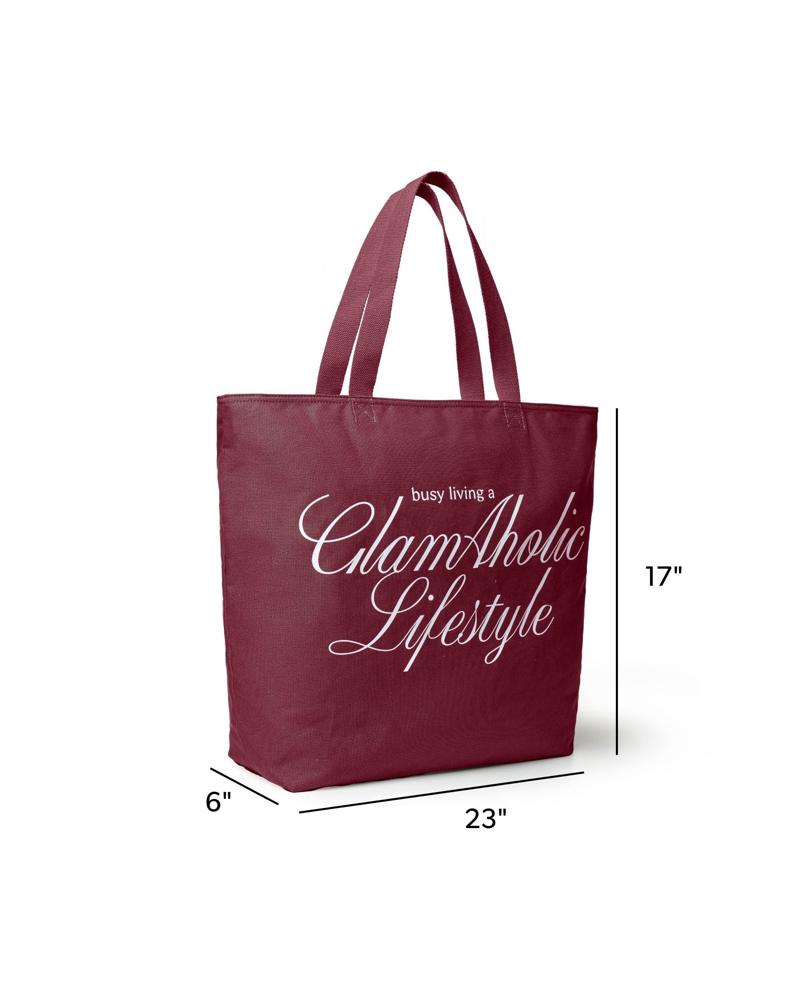 BUSY LIVING CANVAS TOTE - BURGUNDY - Image 5