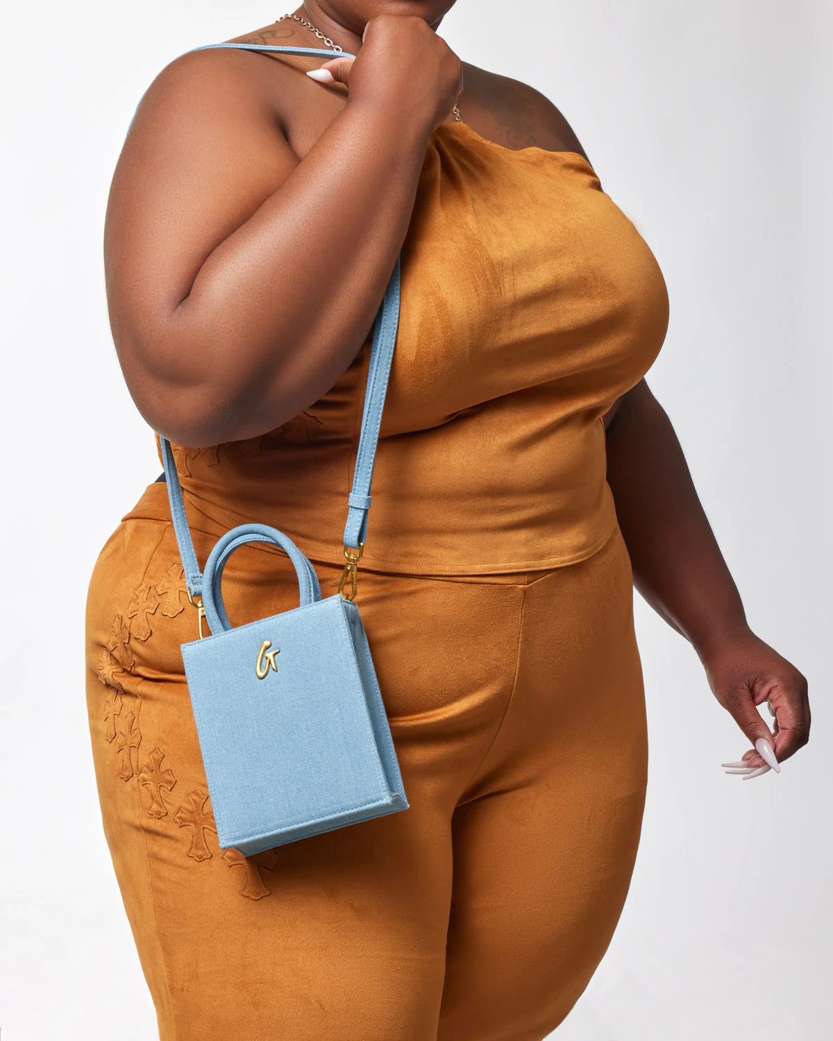 MINI DENIM GOLD TOTE - Image 6