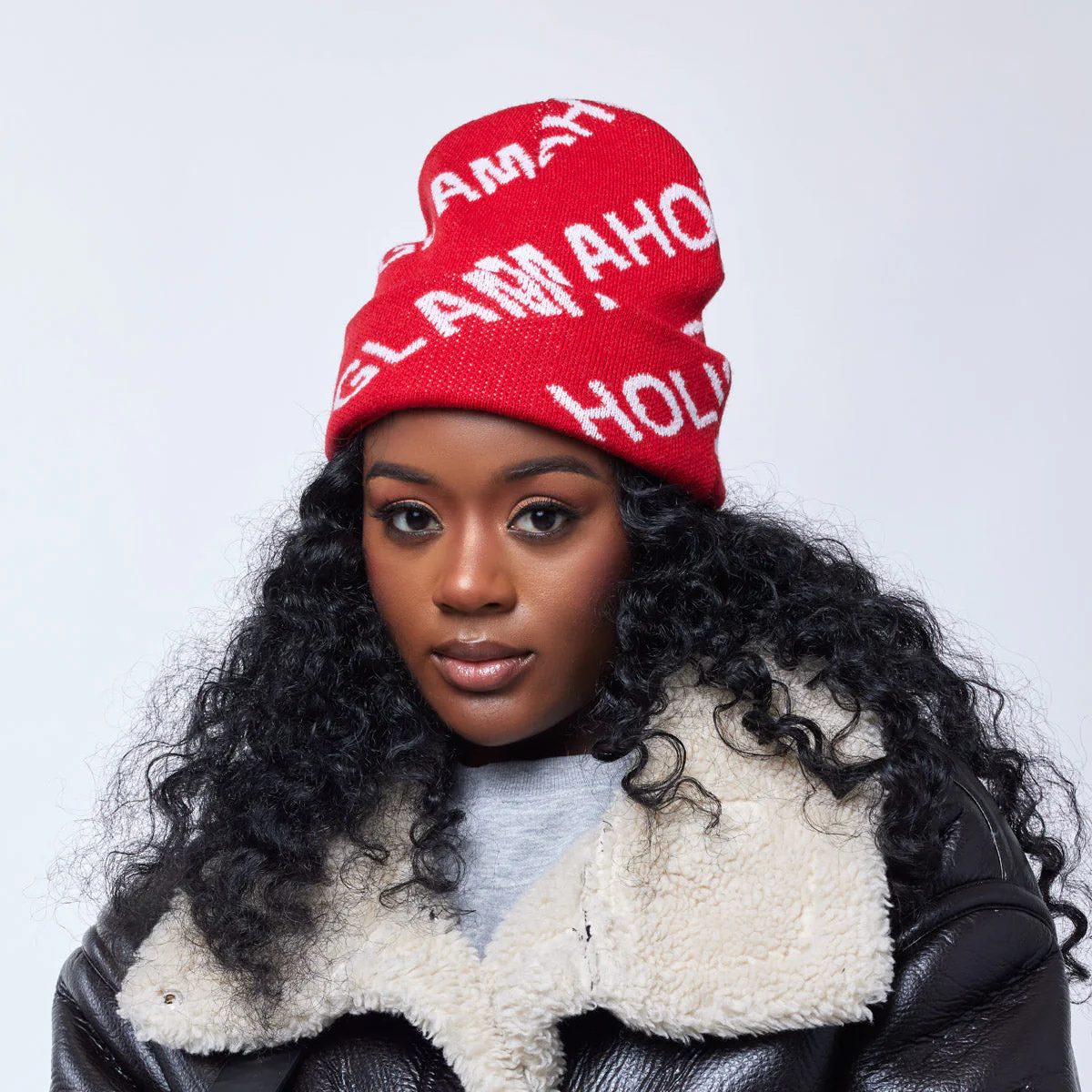 MONOGRAM BEANIE - RED - Image 2