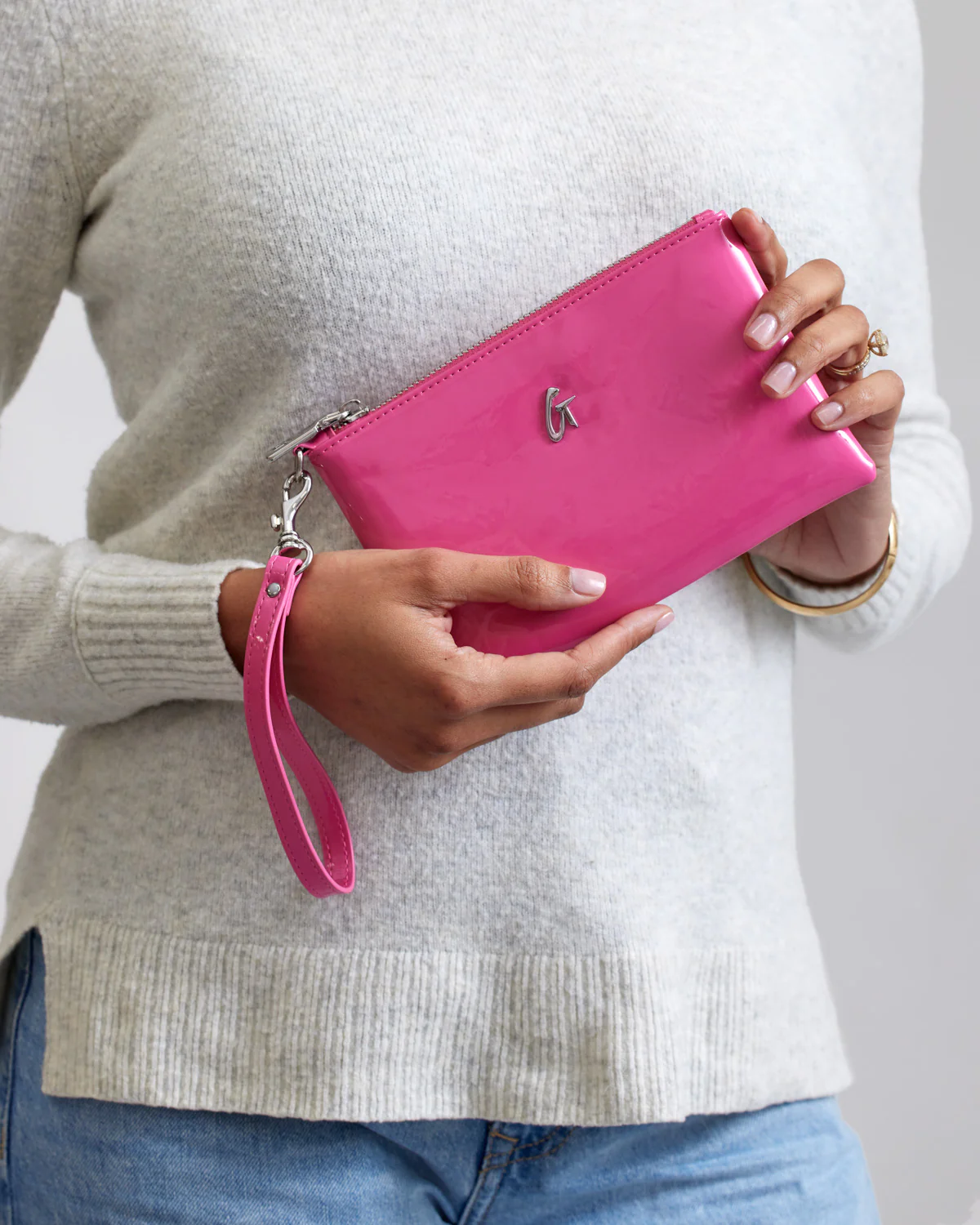 MINI STANDARD SILVER WRISTLET - MIRROR HOT PINK - Image 2