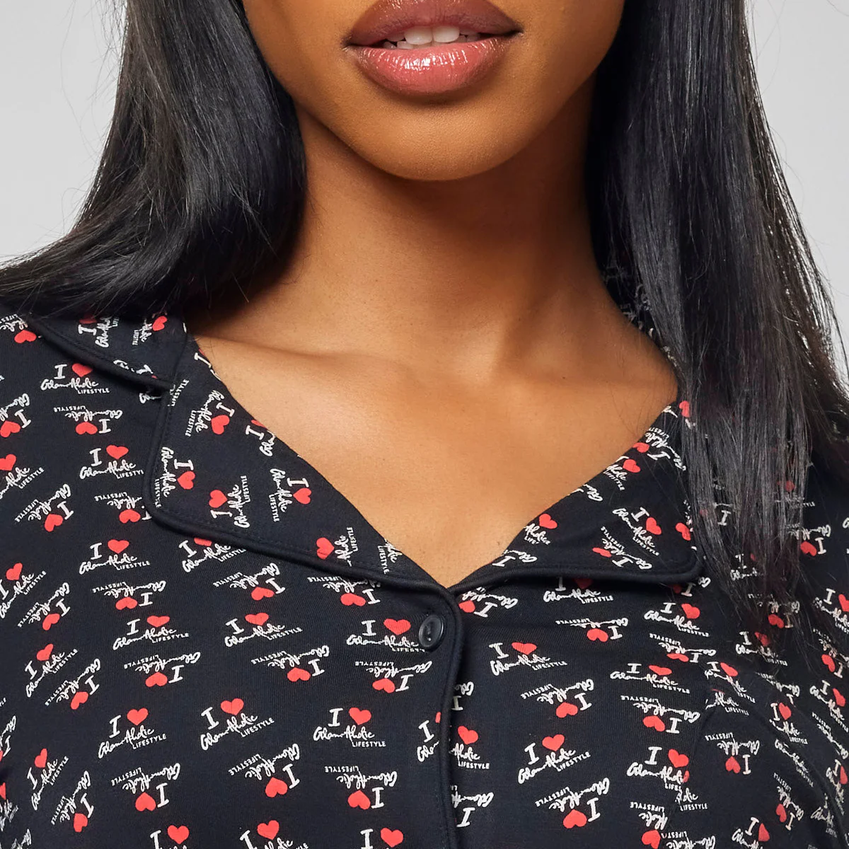 I LOVE GAL PAJAMAS LONG - BLACK - Image 7