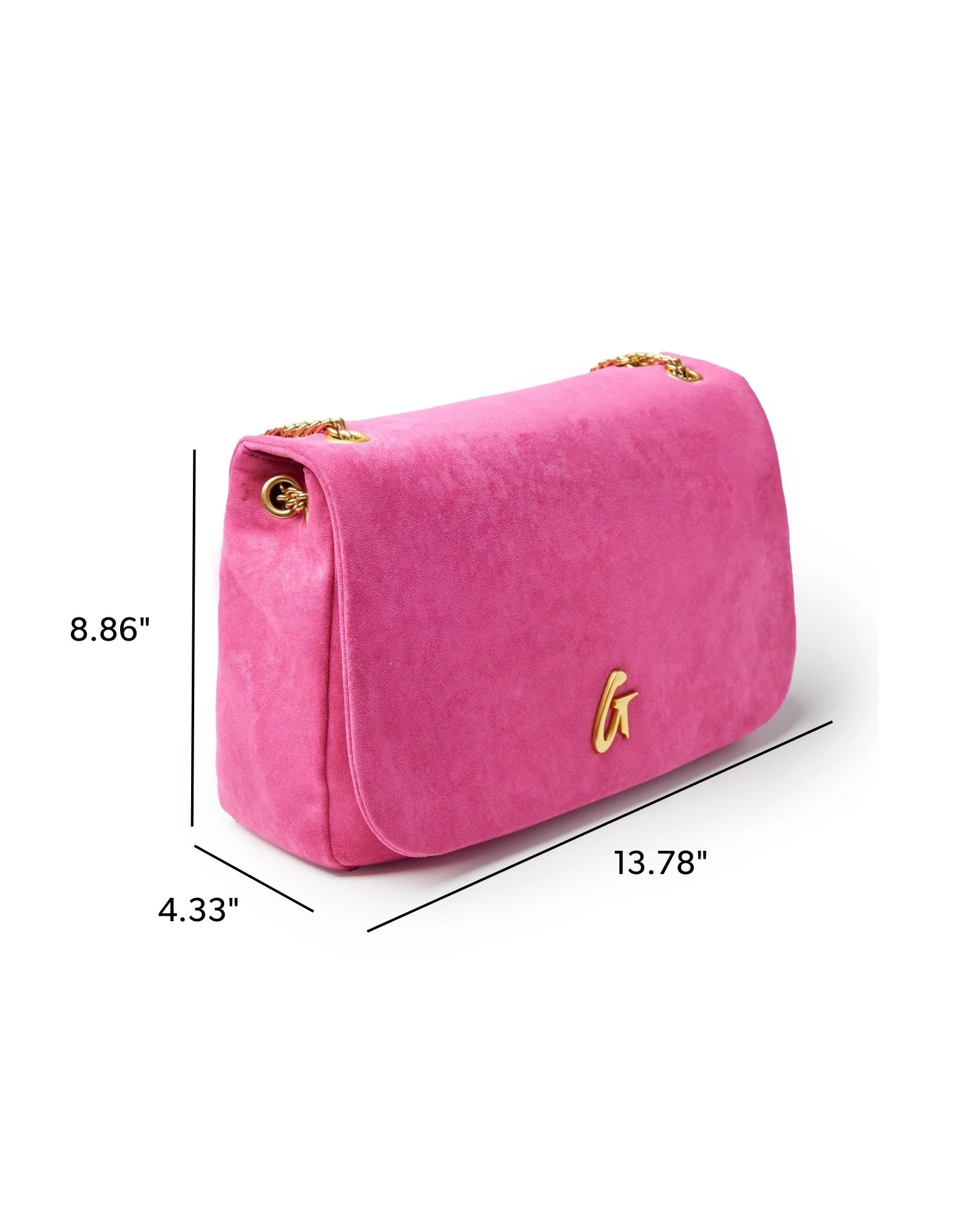 MEDIUM SUEDE FLAP BAG - HOT PINK - Image 5