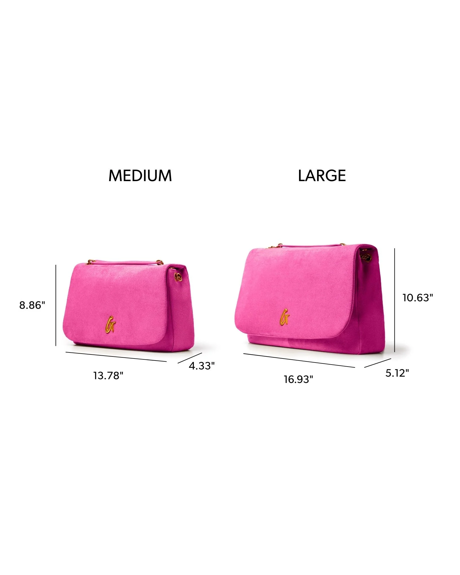 MEDIUM SUEDE FLAP BAG - HOT PINK - Image 6