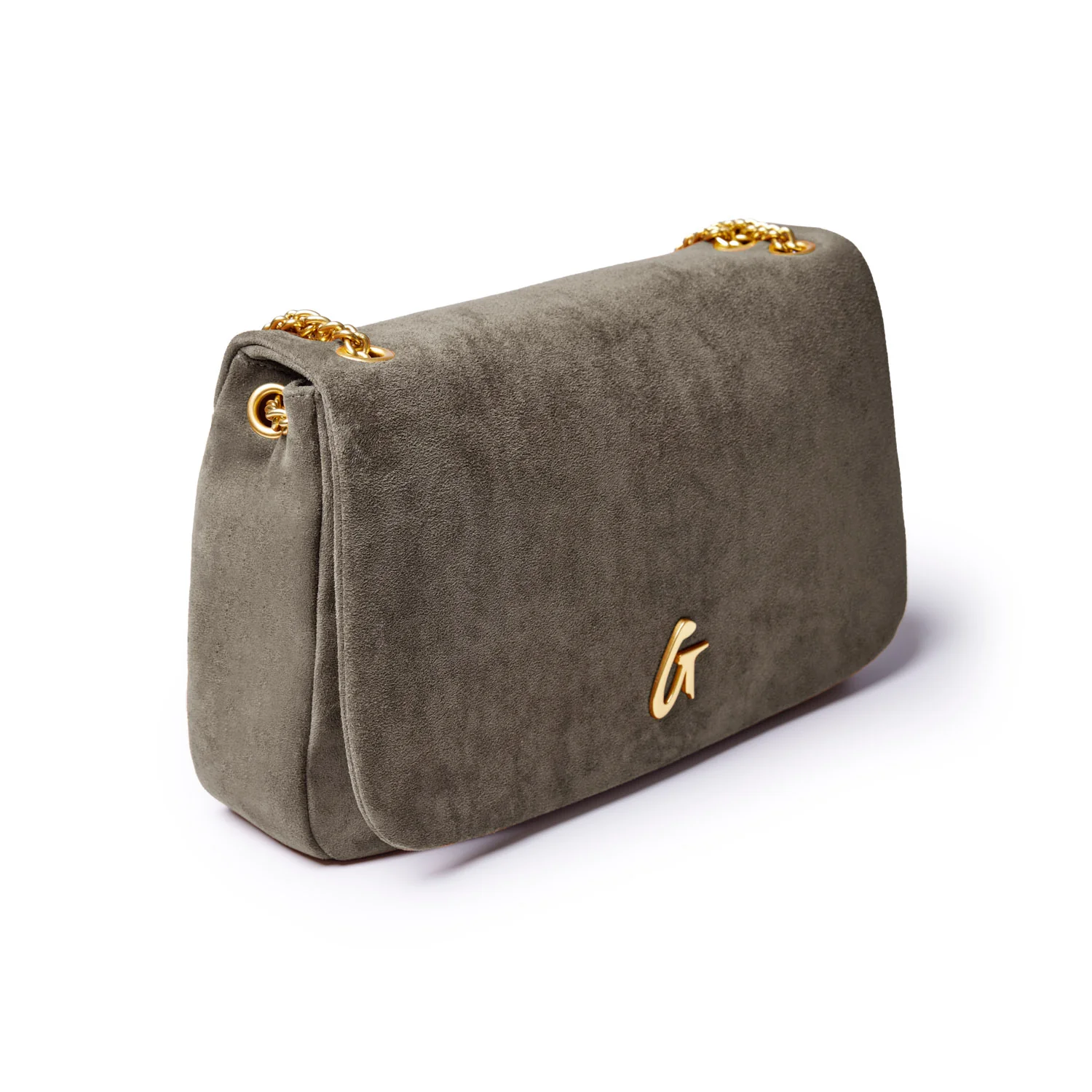 MEDIUM SUEDE FLAP BAG - OLIVE GREEN - Image 5