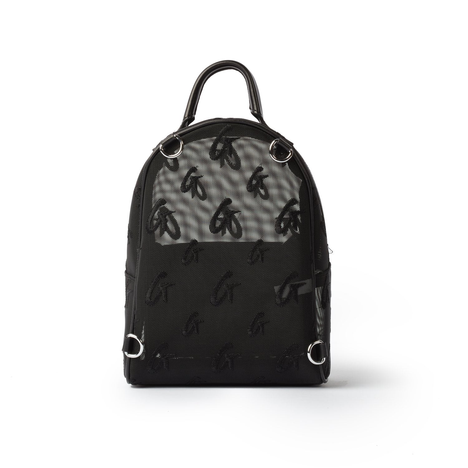 MINI MESH MONOGRAM BACKPACK - BLACK - Image 5