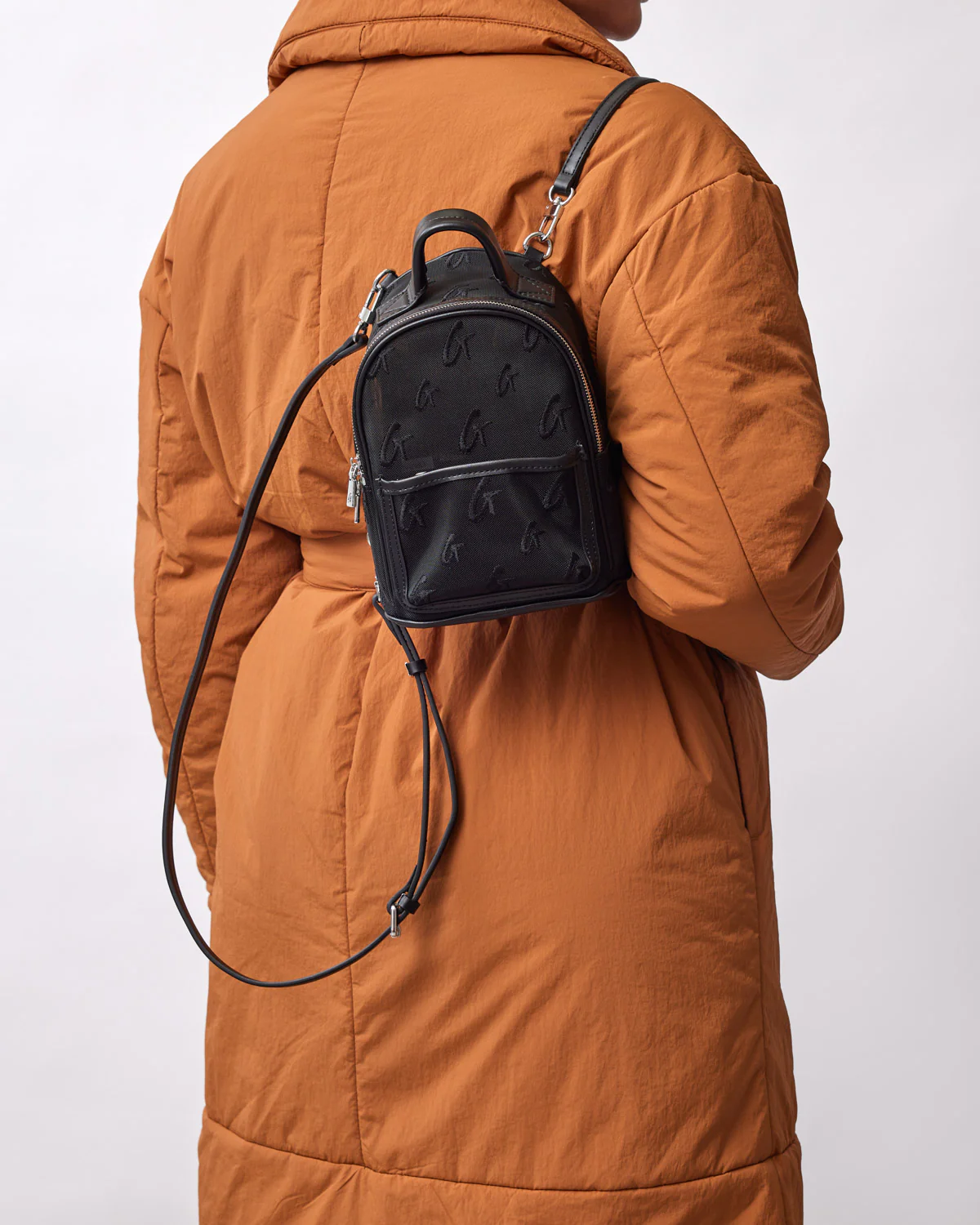 MINI MESH MONOGRAM BACKPACK - BLACK - Image 7