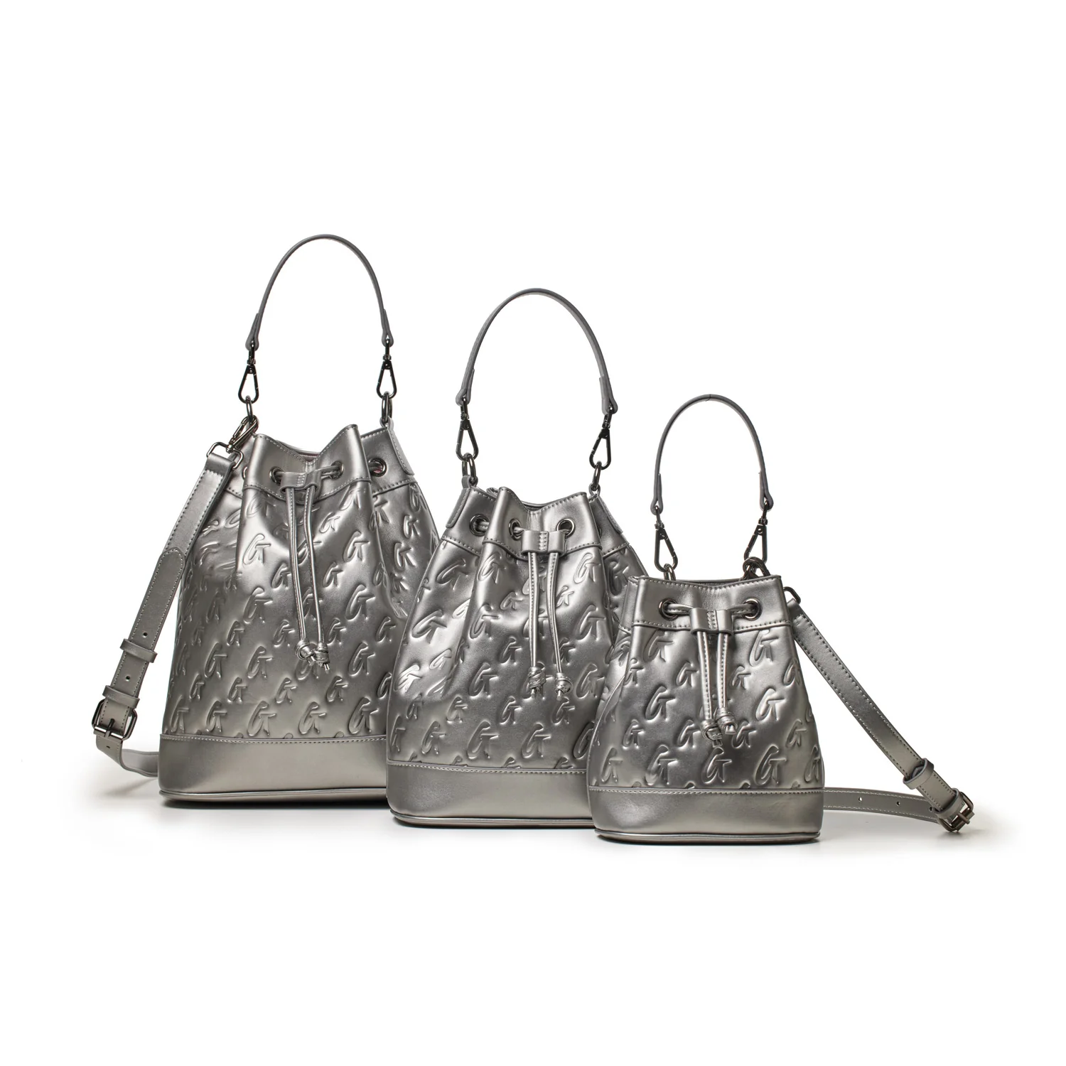 LARGE MONOGRAM BUCKET BAG - PLATINUM - Image 9