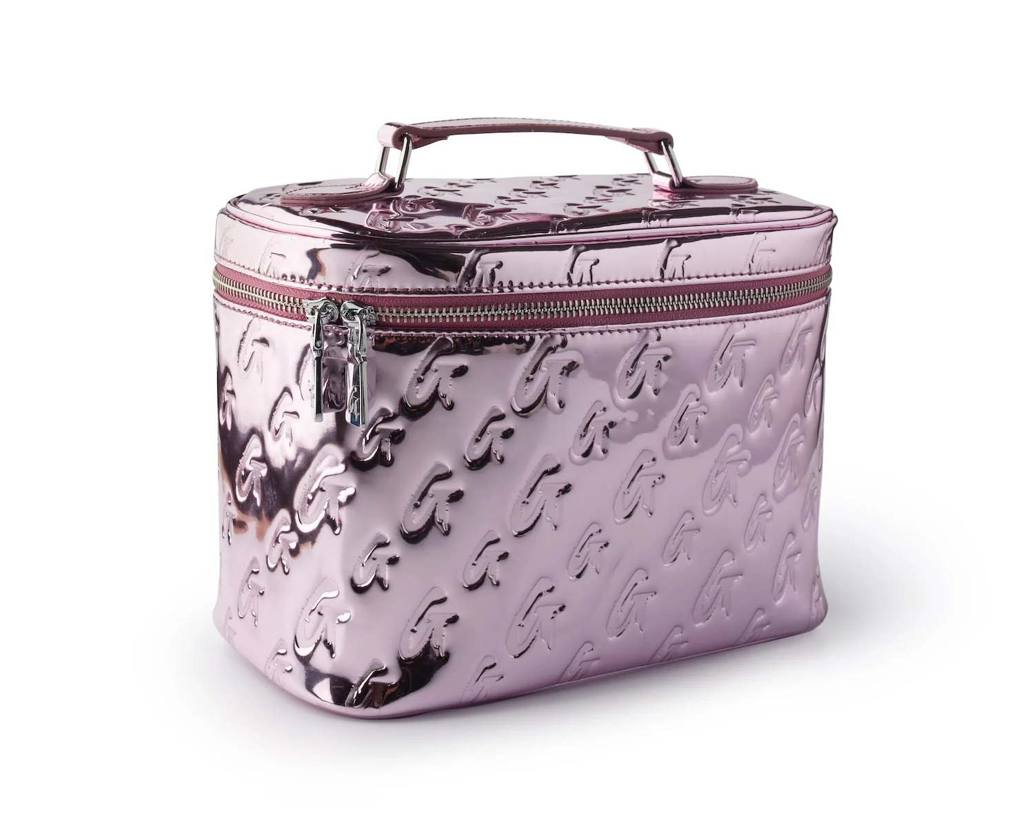 LARGE METALLIC MONOGRAM TOILETRY BAG - METALLIC PINK - Image 3