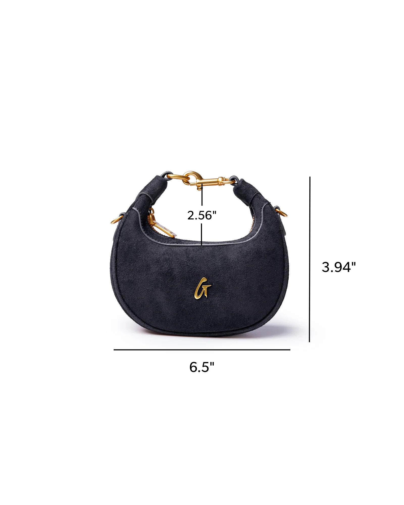 NANO SUEDE HOBO BAG - BLACK - Image 6