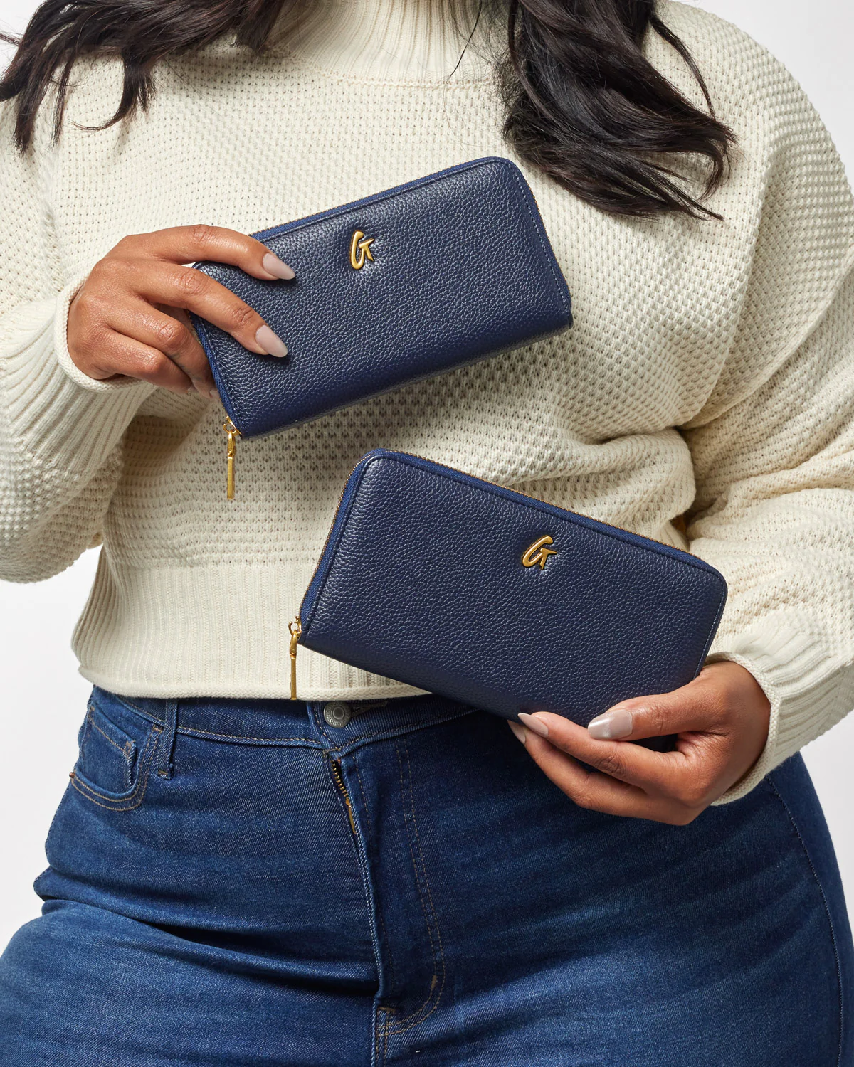 JUMBO PEBBLE WALLET - NAVY - Image 7
