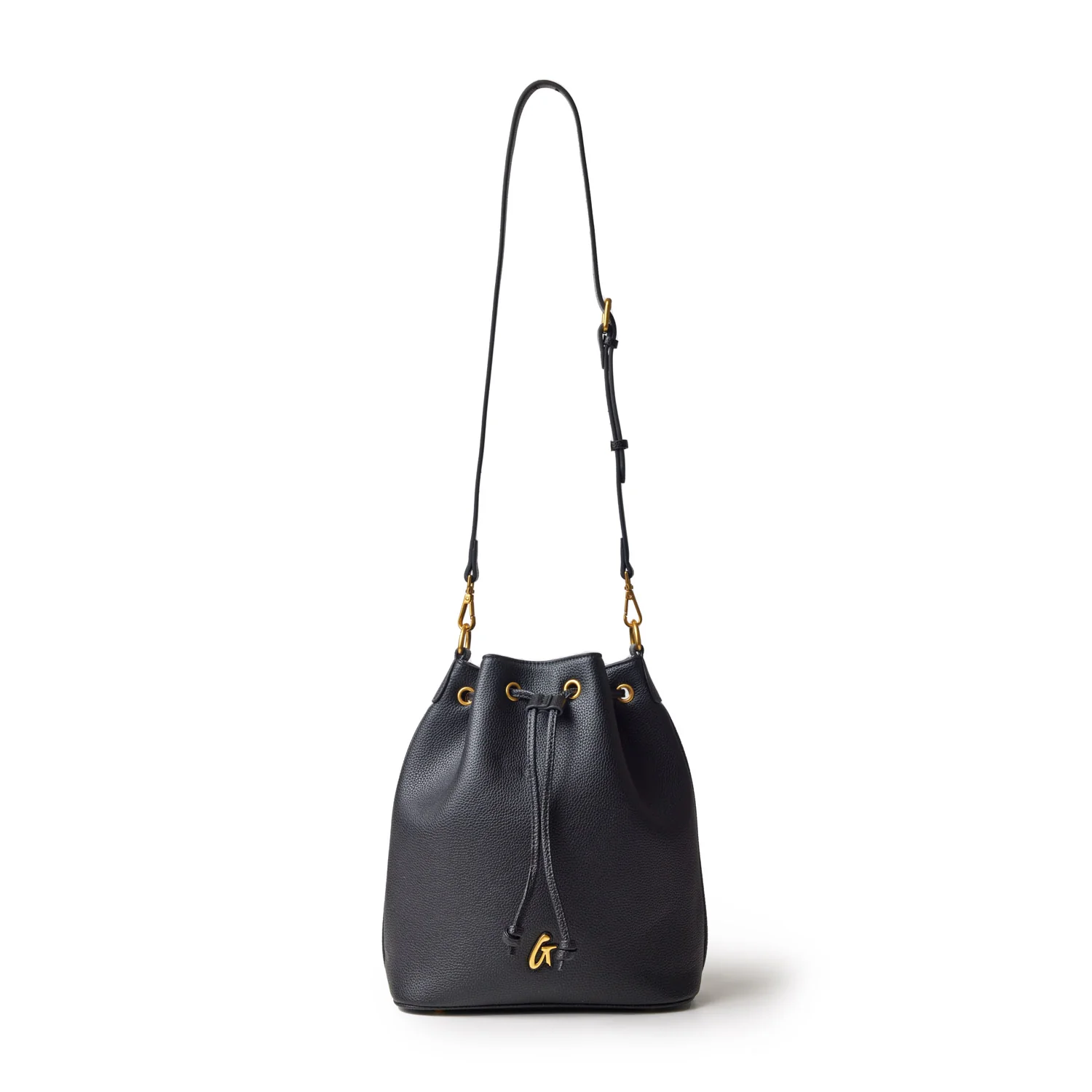 LARGE PEBBLE BUCKET BAG - BLACK - Image 5