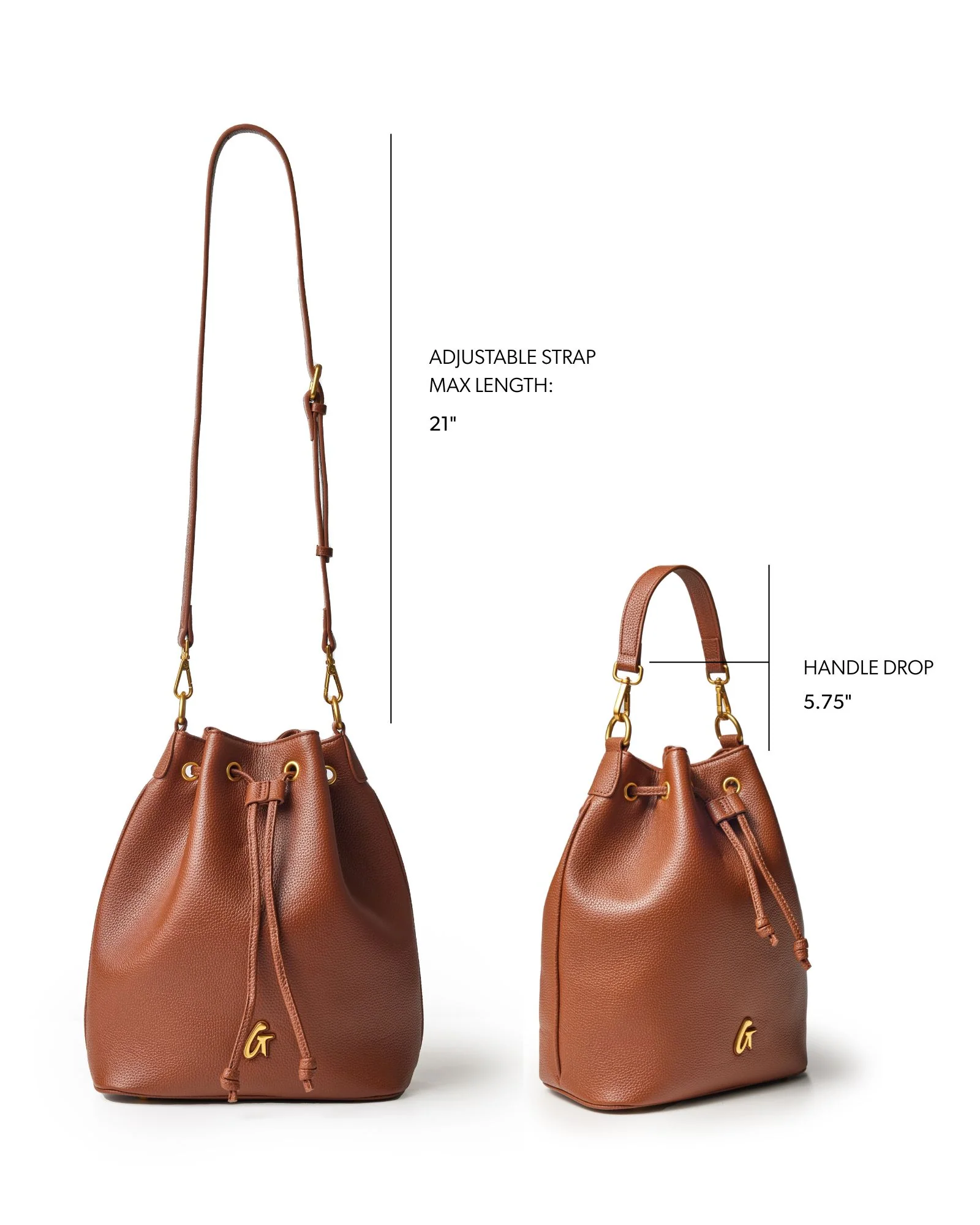 LARGE PEBBLE BUCKET BAG - BROWN - Image 9