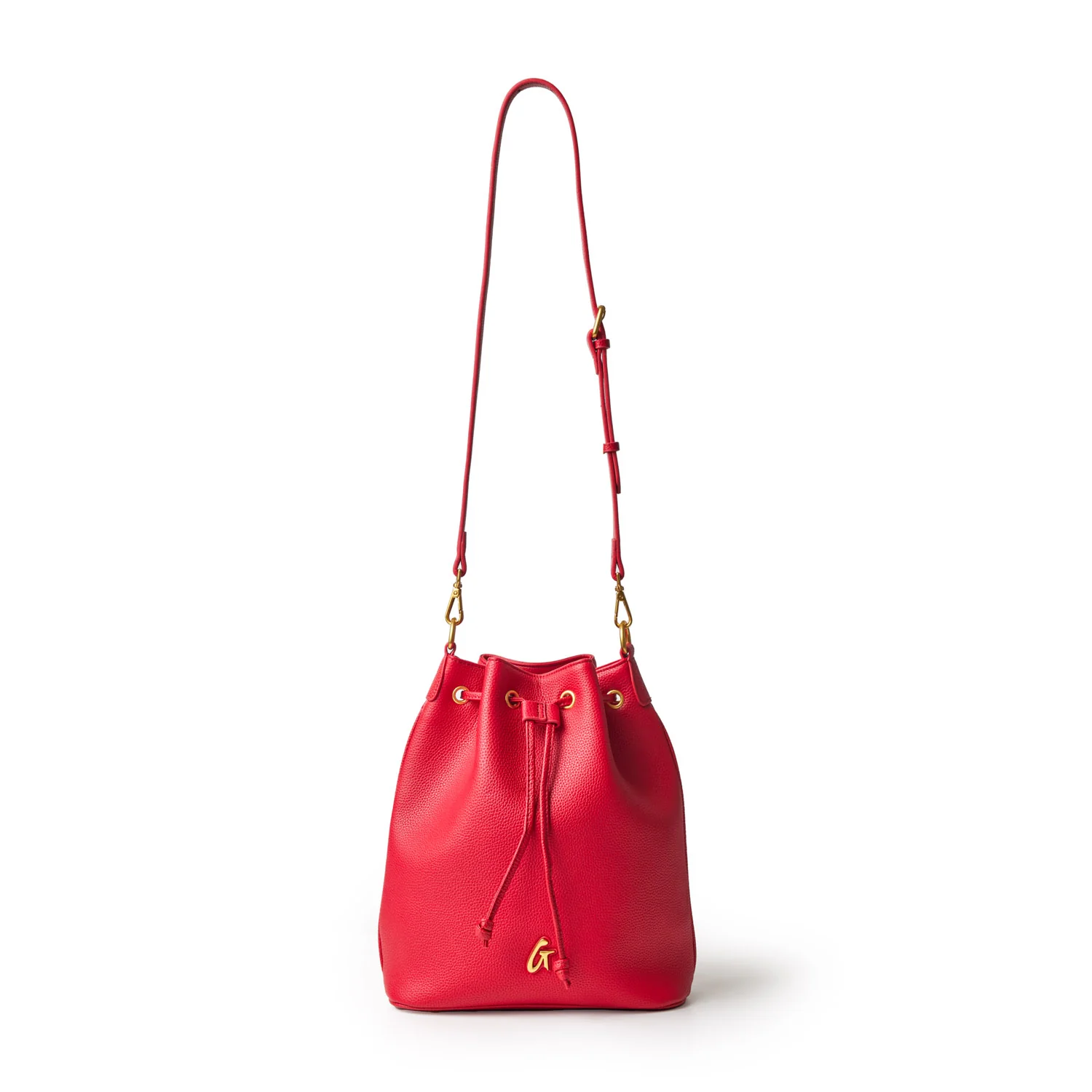 LARGE PEBBLE BUCKET BAG - RED - Image 6