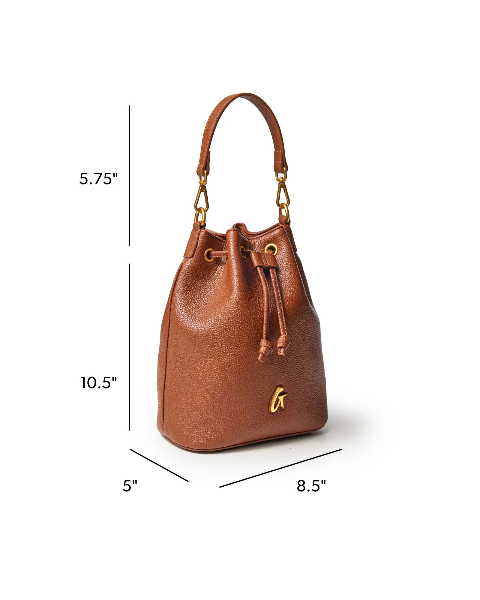 MEDIUM PEBBLE BUCKET BAG - BROWN - Image 7