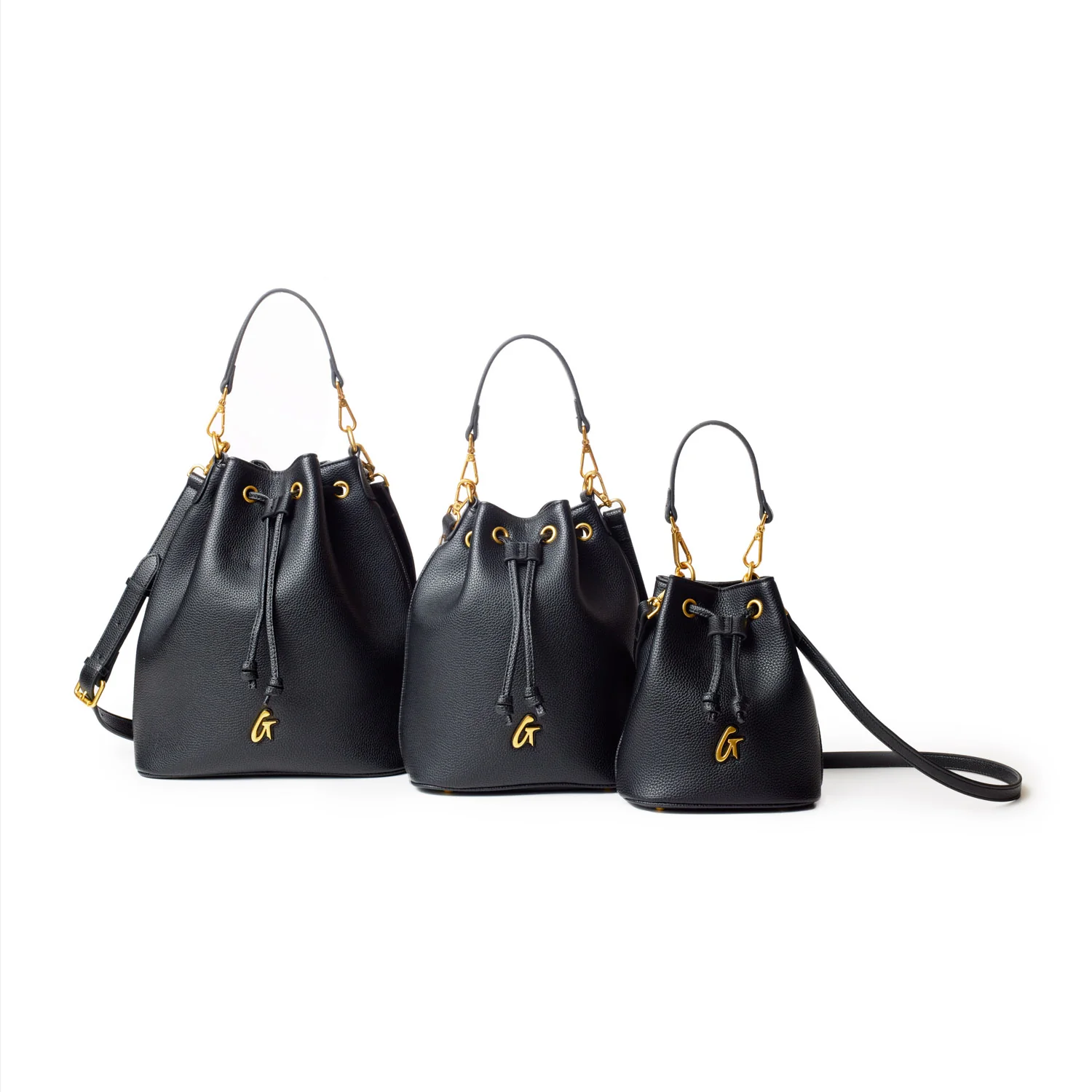 MINI PEBBLE BUCKET BAG - BLACK - Image 10