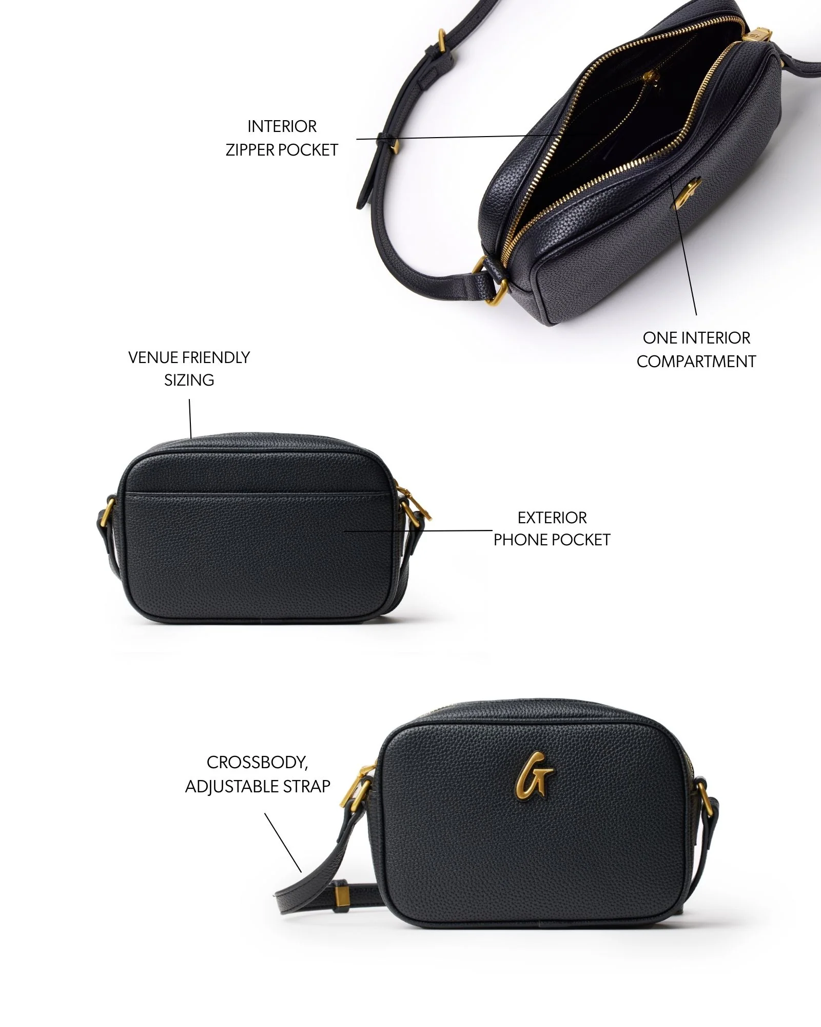 MINI PEBBLE CAMERA BAG - BLACK - Image 7