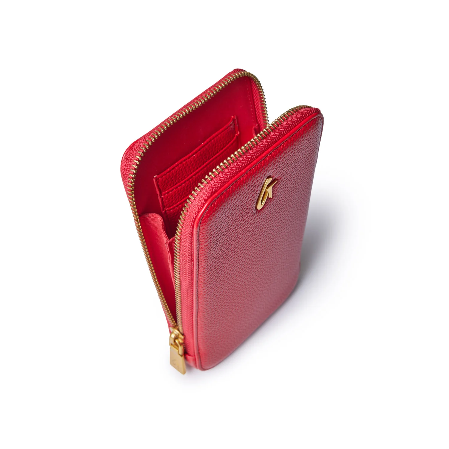 PEBBLE PHONE CROSSBODY - RED - Image 5