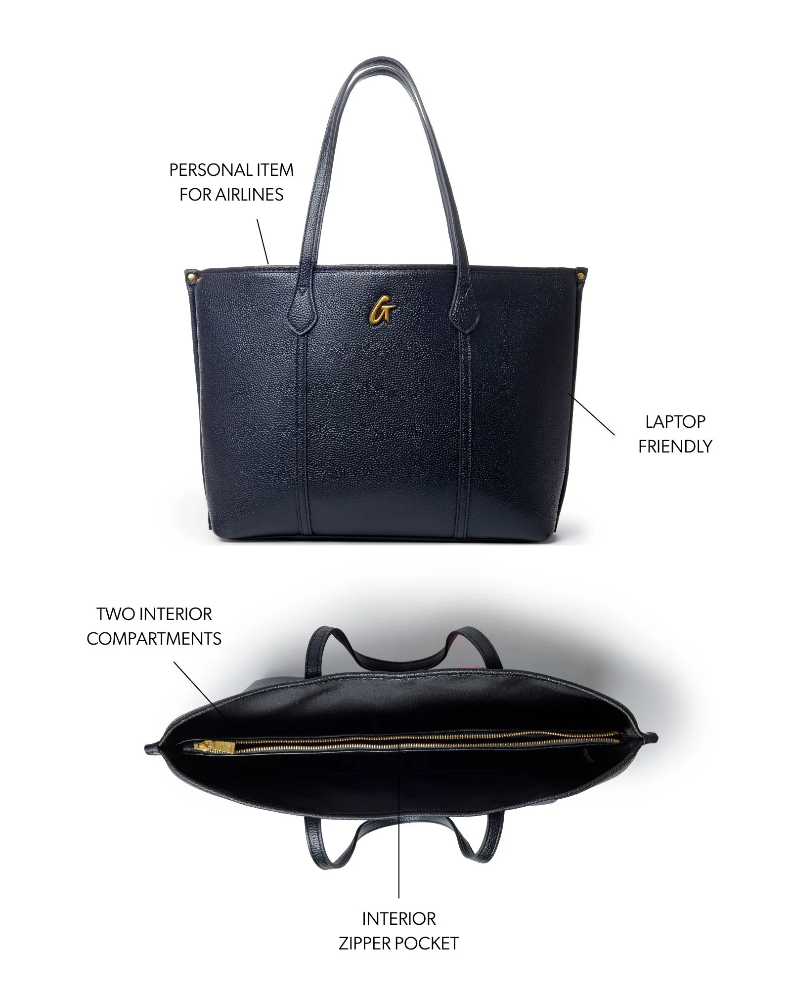 PEBBLE SLEEK TOTE - BLACK - Image 9