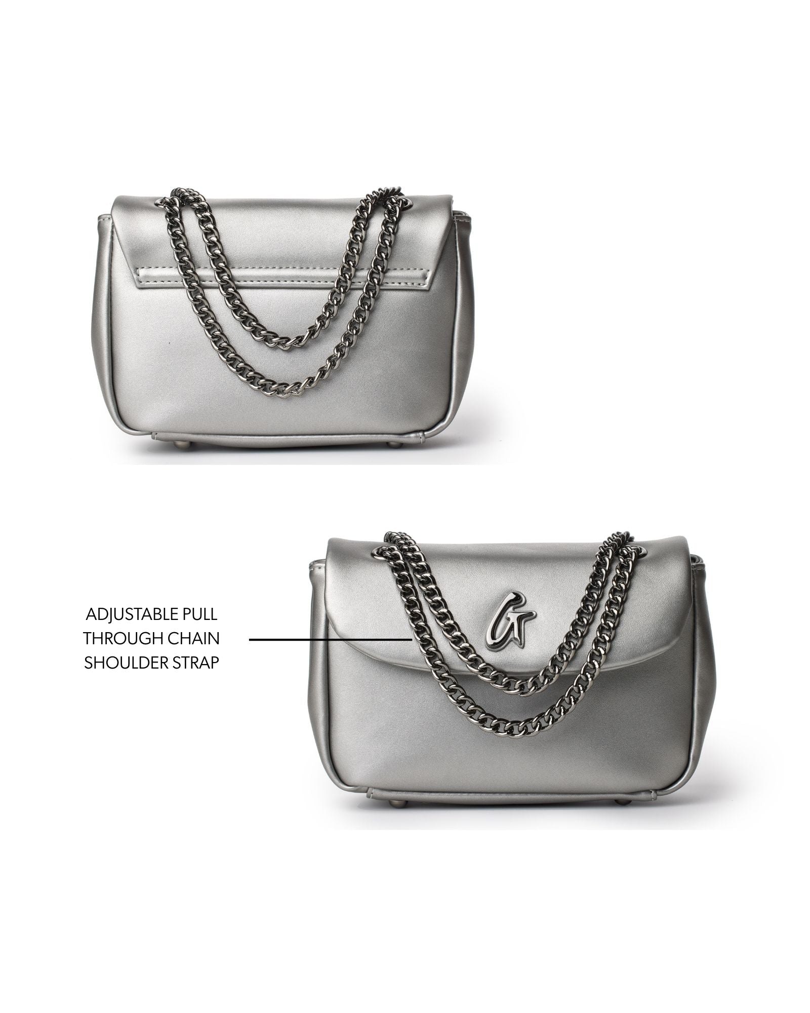 MINI STANDARD FLAP BAG - PLATINUM - Image 5
