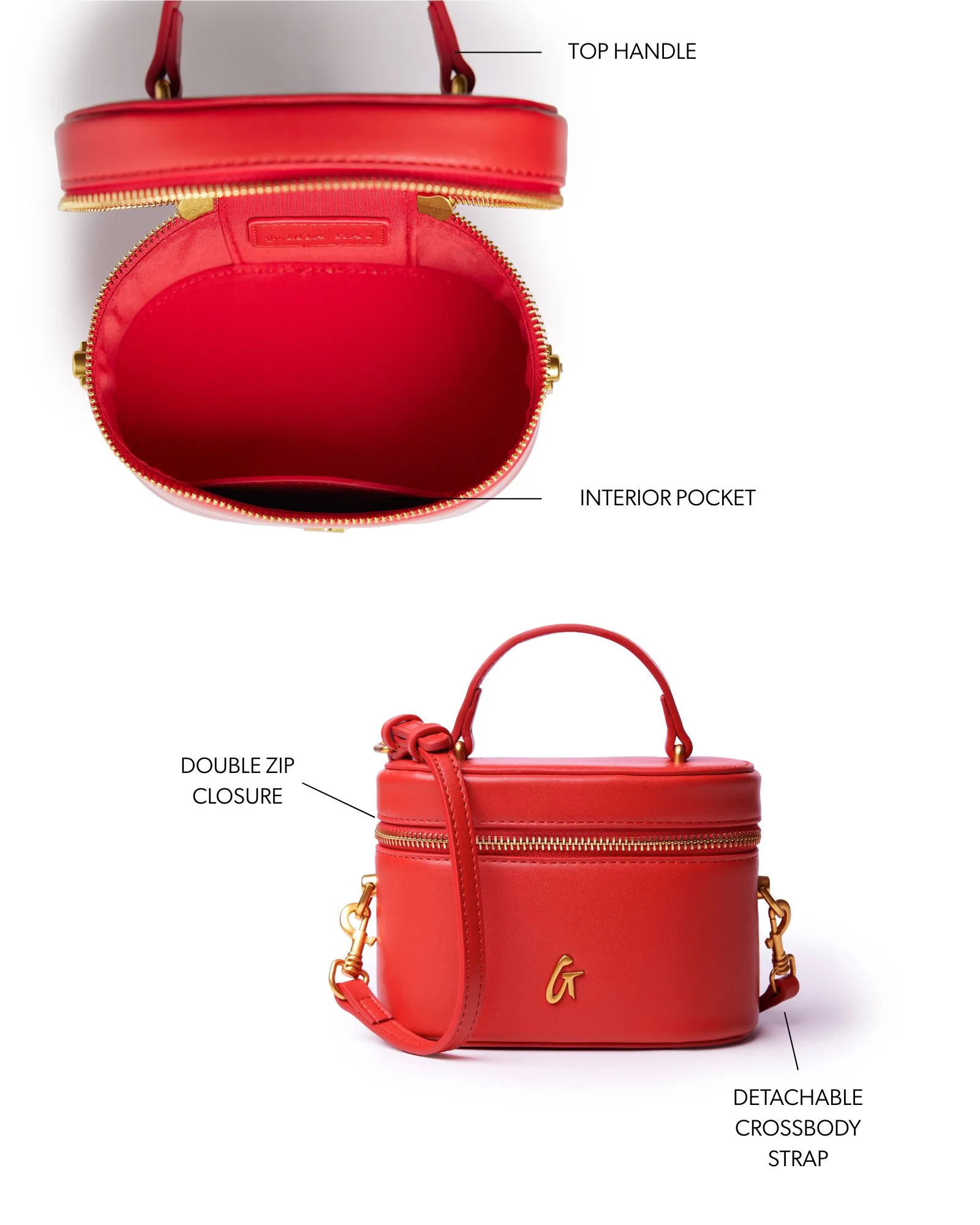 MINI SMOOTH GOLD VANITY BAG - RED - Image 8