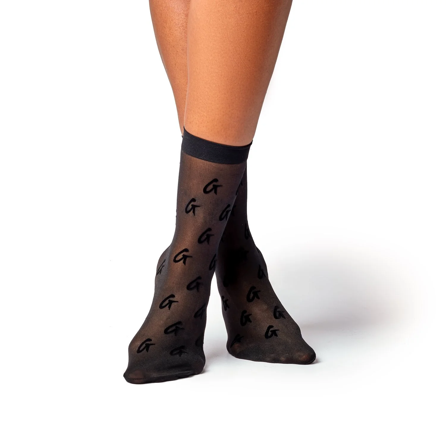 SHEER LOGO SOCKS - BLACK - Image 2