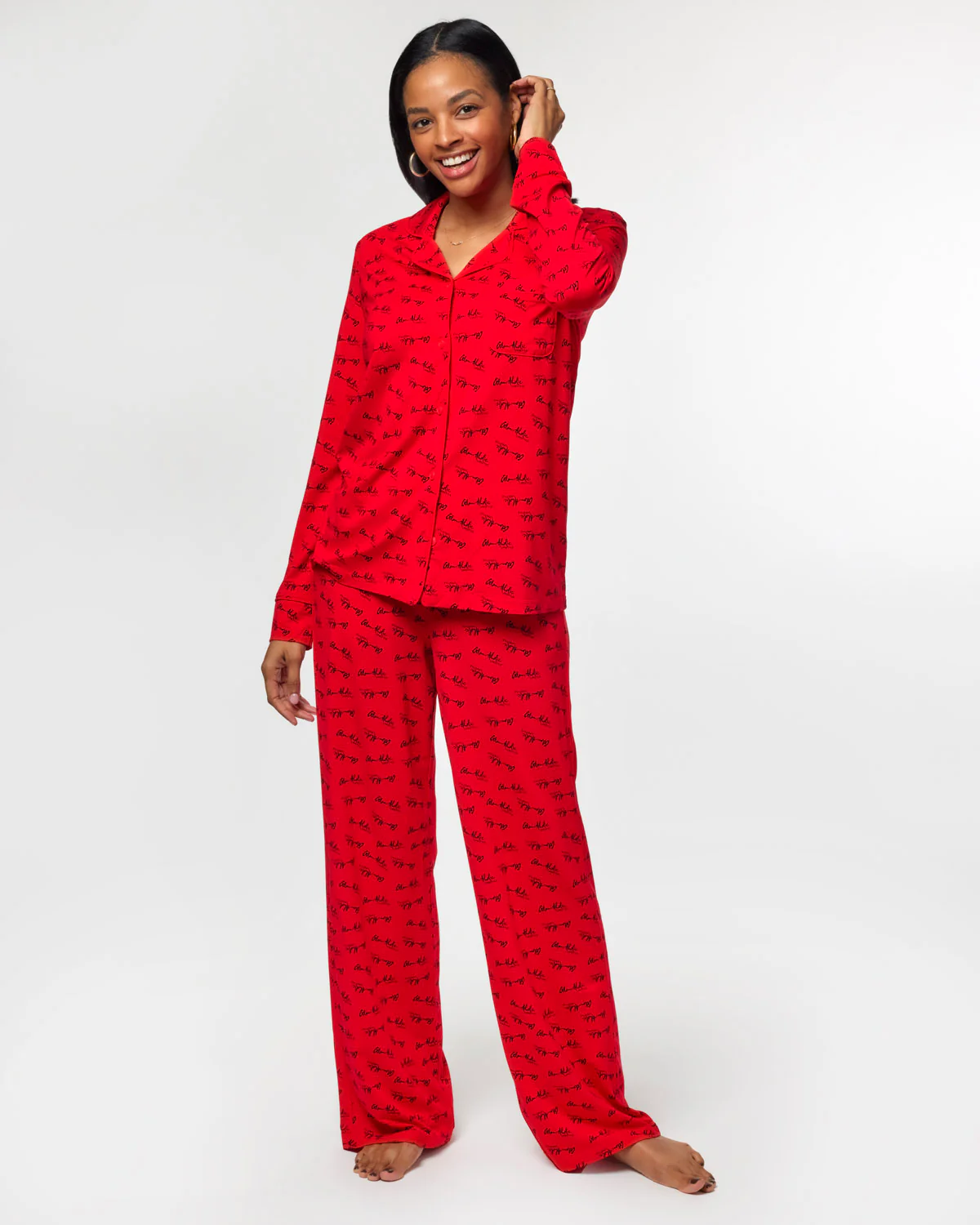 SIGNATURE PAJAMAS LONG - RED - Image 3