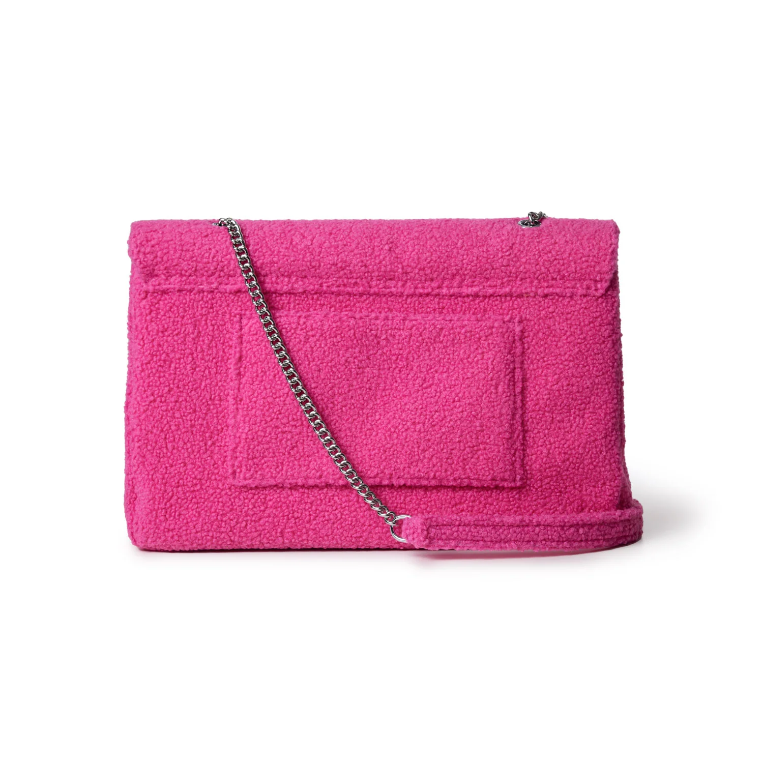 XL TEDDY FLAP BAG - HOT PINK - Image 4